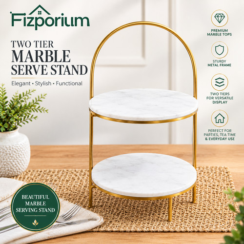 Two tier marble serve stand - marble,