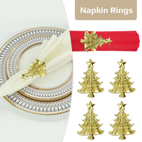 Gold christmas tree napkin - tree,