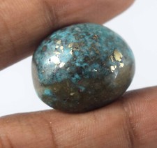 Certified Natural Persian Blue Turquoise 28.20 Ct Oval Cabochon Gemstone C2871