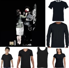 BANKSY T-SHIRT Mens Punk Street Art Graffiti Skinhead Top Rock Music Anarchy