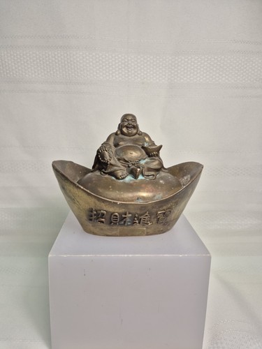Vintage bronze seated laughing - vintage,