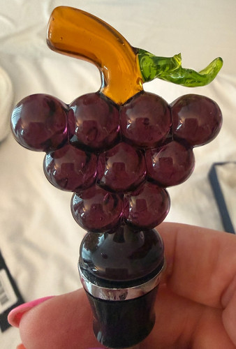 Handmade grapes glass - grapes, bottle