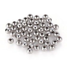 Stainless Steel Spacer Beads Smooth Round 3mm 4mm 6mm Diameter 304 Grade