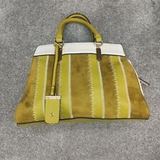 TU KHAKI SUEDE FAUX LEATHER HANDBAG STRIPE SHOULDER BAG BIG CARRY Y2K STITCH