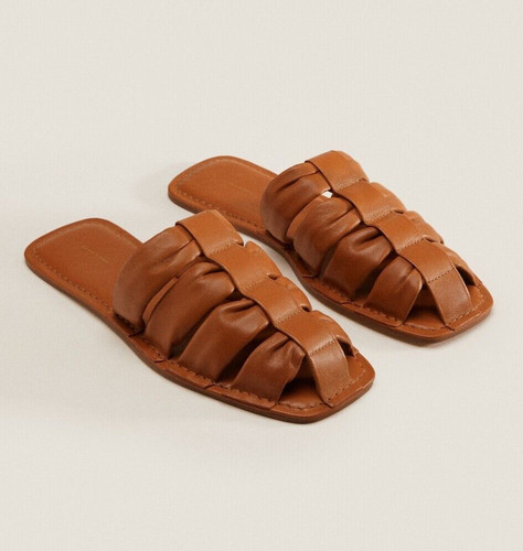 New zara brown leather - zara, mule