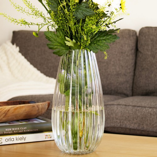 Tall clear recycled glass vase - tall,