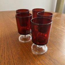 Set of 5 Vintage French Ruby