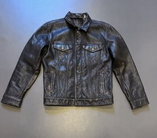 Levis Vintage style Hazel Buffalo leather  Type 3 Trucker Jacket M  40" / 42"