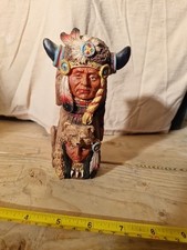 Old West Vision Limited, Native American Totem Pole, Buffalo And Lion Warriors