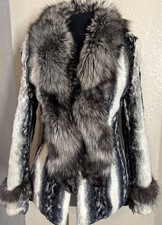 genuine fur jacket With Silver