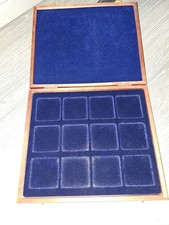 Wooden Coin Display Storage Box 12 Coin Capacity
