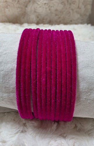 Indian velvet bangles set 12pc - velvet,