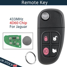 433MHz Remote Key Fob 4 Button 4D60 Chip For Jaguar XJ XJR X S Type 2002 - 2009