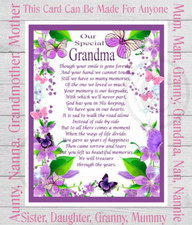 Memorial Grave Card My/Our
