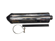 VIPER SLIP ON SPORTS EXHAUST SILENCER CARBON TIP OVAL MOTORCYCLE - E1/S29
