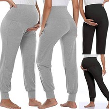 Pregnant Womens Maternity Joggers High Waist Trousers Pants Bottoms Loungewear