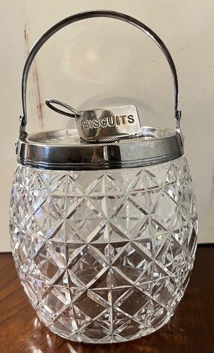 Vintage crystal glass biscuit - glass,