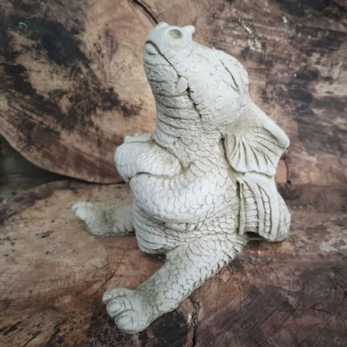 Naughty dragon stone statue - stone,