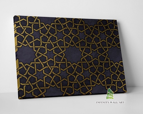 Islamic gold pattern canvas - gold,