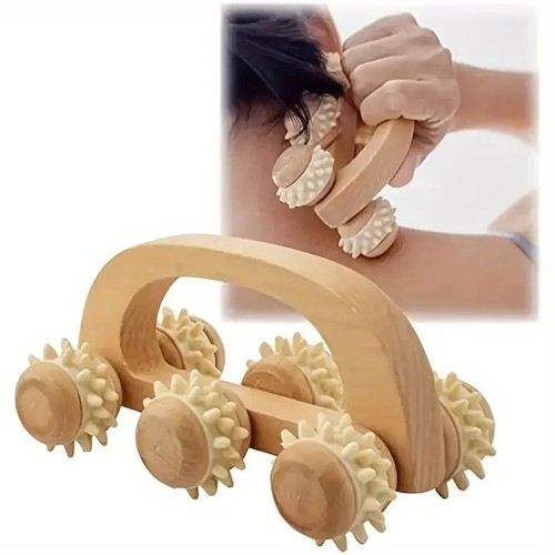 Wooden massage roller - wooden,