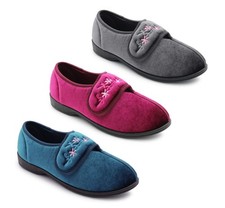 Womens Touch Fasten Slippers