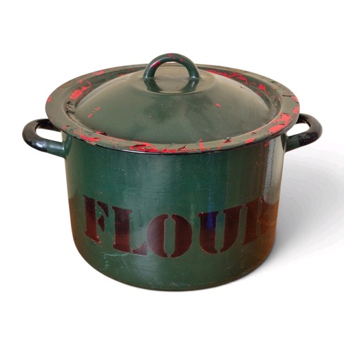 Vintage enamel flour bin large - vintage,