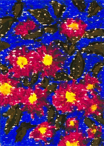 Aceo original abstract floral - aceo,