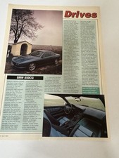 Original 1993 E31 BMW 850 CSi Double Sided Magazine Road Test Review Retro
