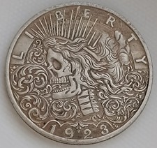 1923 Hobo Liberty Dollar Skull Peace Fantasy coin
