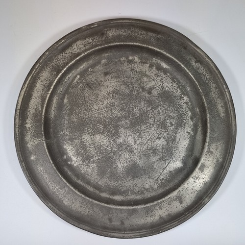 Antique 18thc pewter charger - antique,