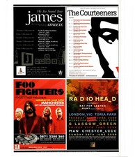 (WOR5) CONCERT TOUR DATES ADVERT 12X9" THE COURTEENERS, JAMES, FOO FIGHTERS