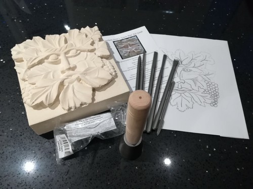 Stone carving green man kit - carving, man'