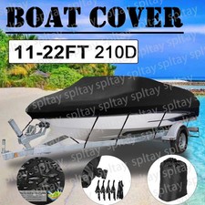 11-22FT Heavy Duty Waterproof Boat Speedboat Cover Fish Ski V-Hull Marine UK