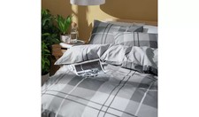SAVE 50% - Habitat Check Charcoal Grey Bedding Set - Double (2031)