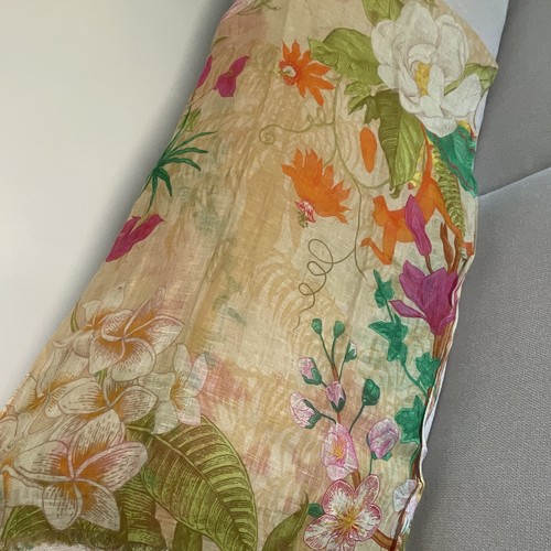 Powder floral scarf linen - scarf, 70%