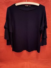 Massimo Dutti Black, Layered sleeve top, size M.  