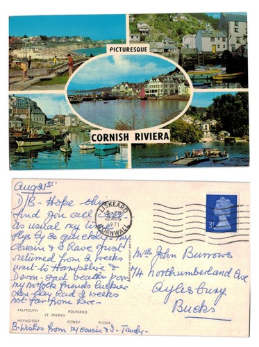 Postcard picturesque cornish - postcard,