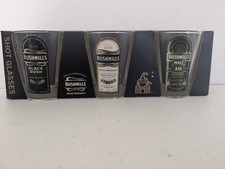 Bushmills Whiskey Shot Glasses Set of 3 Breweriana Collector Christmas Gift 