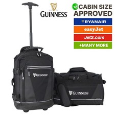 Guinness Cabin Bag Set Ryanair 40x25x20cm Wheeled Holdall & Backpack Official