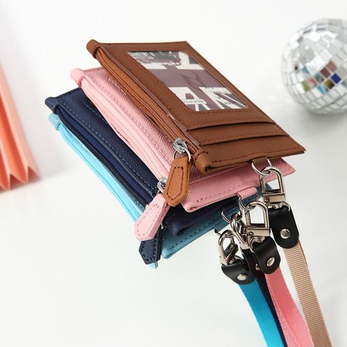 With neck lanyard card bag - with, pu
