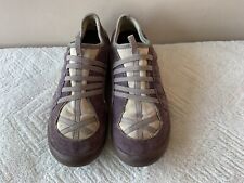 CLARKS real suede and fabric ladies lilac and beige slip on trainer shoe size 5