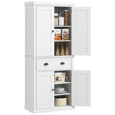 HOMCOM Freestanding Kitchen Storage Cabinet with Drawers and Shelves White