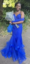 Royal Blue Floral Prom dress