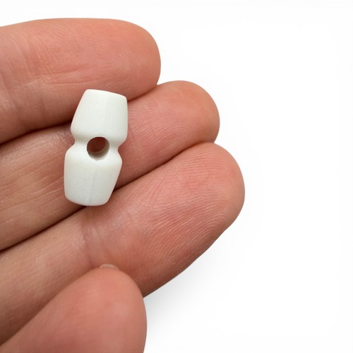 White plastic baby toggle - white,