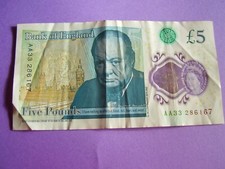  AA33 Bank Of England £5 Five Pound Note - New issue Plastic/Polymer AA33 286167