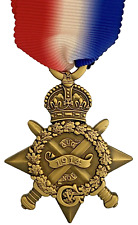 FINEST QUALITY Solid Bronze British WWI 1914 MONS STAR Medal -Full size w/ribbon