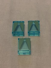 3x Lego Frozen Trans-Light Blue 1x2x2 Panel With Sand Green Curtains Sticker 