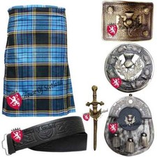 Anderson Gordon Campbell of Argyll Tartan kilt Outfit Set Pin Buckle Brooch Belt