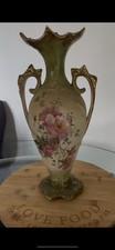 TF  & S LTD T F Phoenix Ware Two Handled Vase Floral Green Antique