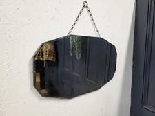 Vintage Mid Century Bevel Edged Mirror On Chain 